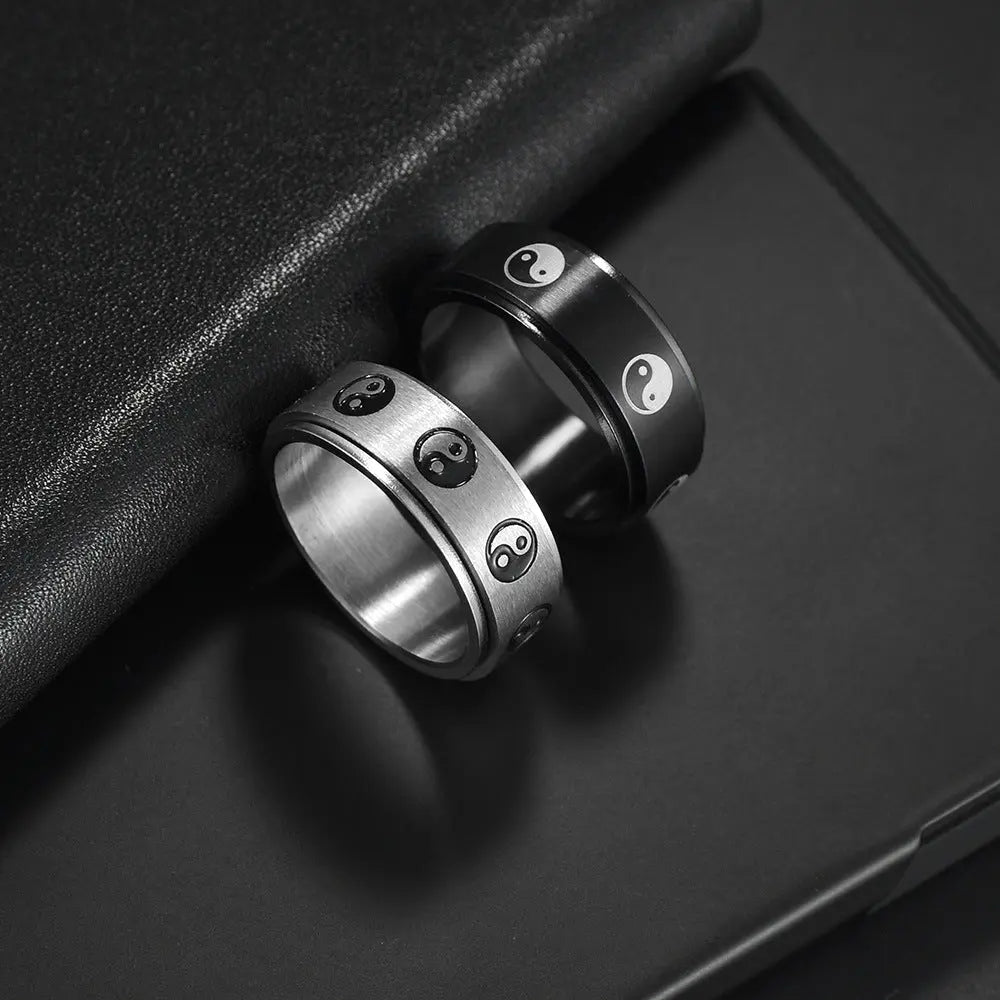 Elegant Stainless Steel Fidget Ring Shopvia
